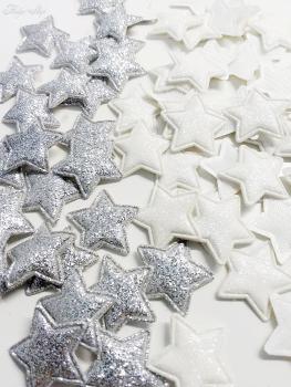 Mini Glitzer Stoffsterne